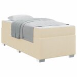 vidaXL Cadre de lit avec matelas Crème 100 x 200 cm tissu