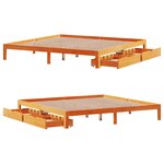 vidaXL Cadre de lit avec tiroirs sans matelas cire marron 180x200 cm