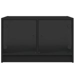 vidaXL Table basse avec portes en verre noir 68x50x42 cm