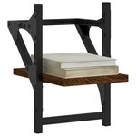 vidaXL Étagères murales avec barres 2 Pièces chêne marron 20x25x30 cm