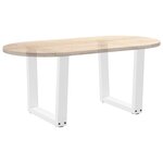 vidaXL Pieds de table basse en forme de V  2 pièces  blanc  60 x (42-43 3) cm  acier
