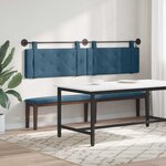 vidaXL Tête de lit suspendue Avec lumière LED Bleu Velours