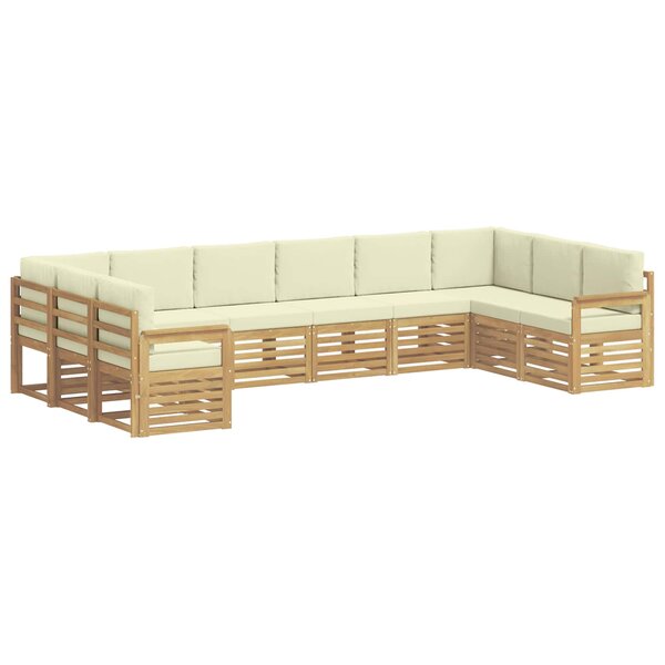 vidaXL Ensemble de canapés d'extérieur 7 pc Blanc et Crème Polyester