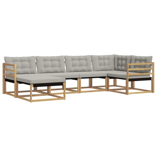 vidaXL Ensemble de canapés d'extérieur 6 pc Blanc et gris clair