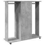 vidaXL Garde-robe avec roues gris béton 102x38x110cm bois d'ingénierie