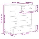 vidaXL Commode 'ASKIM'91x40x95.5 cm Bois Massif de Pin