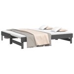 vidaXL Lit coulissant sans matelas gris 2x(90x190) cm