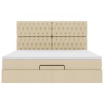 VidaXL Cadre de lit ottoman avec matelas crème 160x200 cm tissu