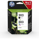 Hp 303 pack de 2 cartouches d'encre noire et trois couleurs authentiques