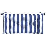 vidaXL Coussins de banc de jardin lot de 2 rayures bleues et blanches