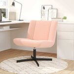 vidaXL Chaise pivotante Rose 63 x 75 x 76 cm tissu