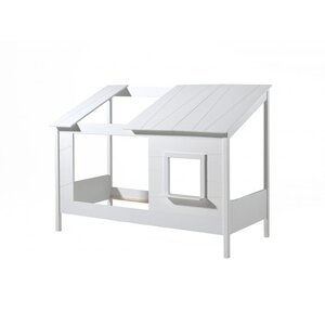 LIO Lit cabane 90x200cm + Sommier 15 Lattes 90x200cm Beige