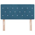 vidaXL Tête de Lit LED Argyle Bleu foncé 100 cm Velours