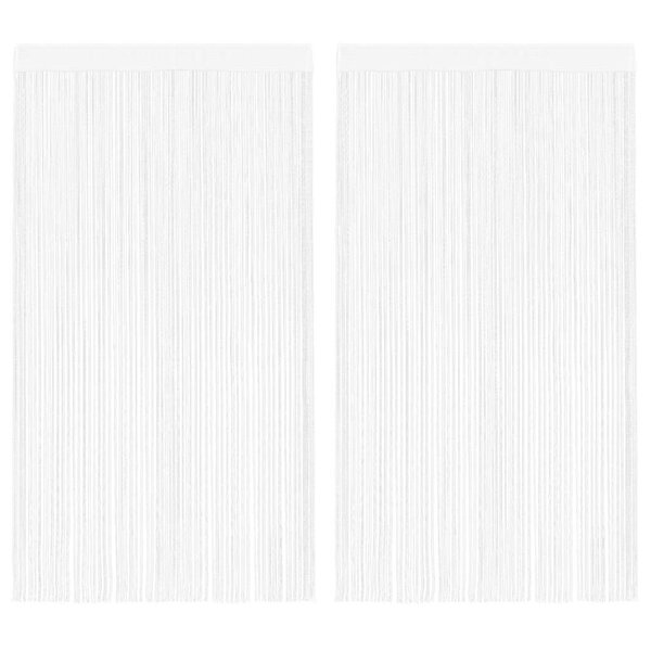 vidaXL Rideau en fils 2 Pièces 100 x 250 cm Blanc