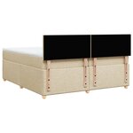 vidaXL Sommier à lattes de lit avec matelas Crème 200x200 cm Tissu