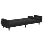 vidaXL Canapé-lit à 2 places avec repose-pied noir velours