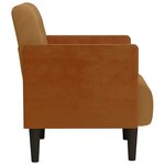 vidaXL Fauteuil avec accoudoirs marron 55 cm velours