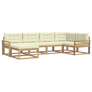 vidaXL Ensemble de canapés d'extérieur 5 pc Blanc et crème Polyester