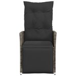 vidaXL Chaises inclinables de jardin lot de 2 et coussins gris rotin