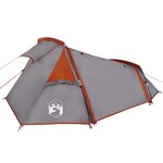 vidaXL Tente de camping tunnel 2 personnes gris et orange imperméable