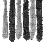 vidaXL Rideau anti-mouches gris et noir 100x220 cm chenille