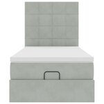 vidaXL Cadre de lit ottoman et matelas gris clair 90x190 cm velours