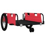 vidaXL Remorque de vélo rouge et noir tissu oxford et fer