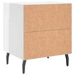 vidaXL Tables de chevet 2 Pièces blanc brillant 40x35x47 5 cm