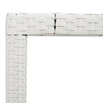 vidaXL Table de jardin dessus en verre blanc 90x90x75cm résine tressée