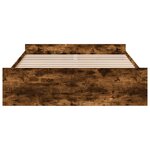 vidaXL Cadre de lit avec tiroirs sans matelas chêne fumé 160x200 cm