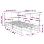 vidaXL Lit bibliothèque sans matelas cire marron 75x190 cm pin massif