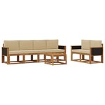 vidaXL Ensemble de canapés d'extérieur 6 pc Naturel