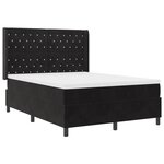 VidaXL Lit Box Spring avec Matelas et LED Noir 140x190 cm Velours