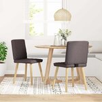 vidaXL Chaises à manger lot de 2 marron foncé tissu