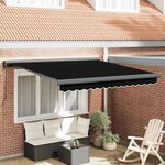 vidaXL Auvent Rétractable Noir 300 x 250 cm Tissu et Métal