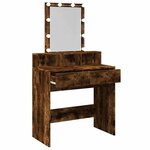vidaXL Coiffeuse avec LED chêne fumé 80x41x144 5 cm