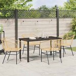 vidaXL Ensemble de salle à manger pour jardin 5 Pièces Marron polyrotin