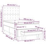 vidaXL Sommier à lattes de lit avec matelas Gris clair 90x200 cm Tissu
