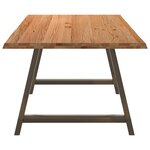 vidaXL Table à manger bord naturel bois massif chêne rectangulaire