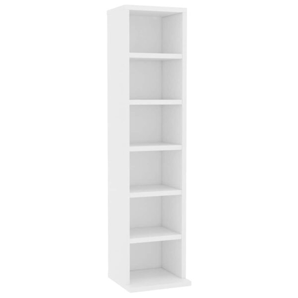 vidaXL Armoire à CD Blanc 21x20x88 cm Bois d'ingénierie