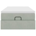 vidaXL Cadre de lit ottoman et matelas gris clair 100x200 cm velours