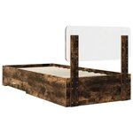 vidaXL Cadre de lit Chêne fumé 90 x 200 cm Bois d'ingénierie