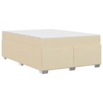 vidaXL Cadre de lit avec matelas Crème 140 x 200 cm tissu
