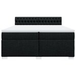 vidaXL Sommier à lattes de lit avec matelas Noir 200x200 cm Tissu