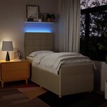 vidaXL Sommier à lattes de lit avec matelas Crème 90x200 cm Tissu