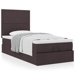 vidaXL Cadre de lit ottoman avec matelas marron foncé 90x190 cm tissu