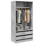 vidaXL Garde-robe Gris béton 100x50x200 cm Bois d'ingénierie