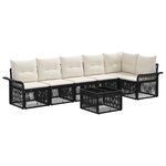 vidaXL Ensemble de canapé de jardin 7 Pièces Noir polyrotin