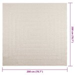 vidaXL Tapis ZIZUR crème 200x200 cm aspect de jute intérieur extérieur