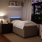 vidaXL Sommier à lattes de lit et matelas Gris clair 100x200cm Velours
